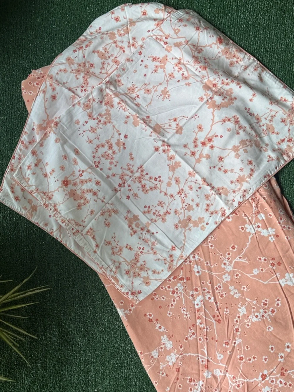 IKEA Coral Peach Floral Duvet Cover
